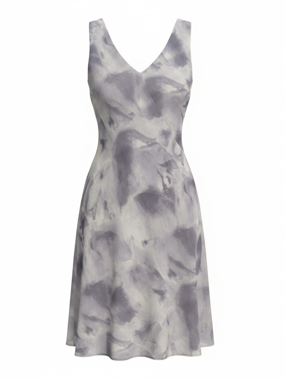 Banana Republic 100% Silk Gray Marble Dress